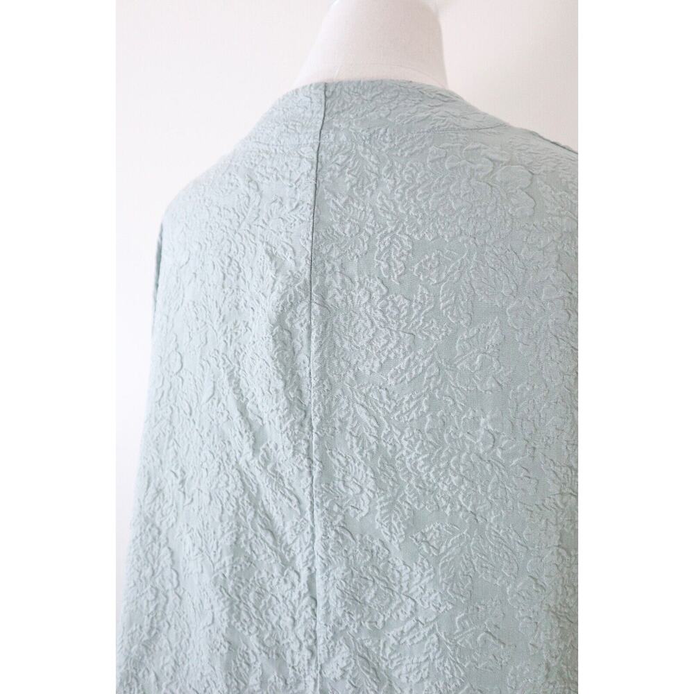 bryn walker Size S Silk Jacquard Kimono Jacket Wide Sleeve Short Light Blue - Picture 9 of 14